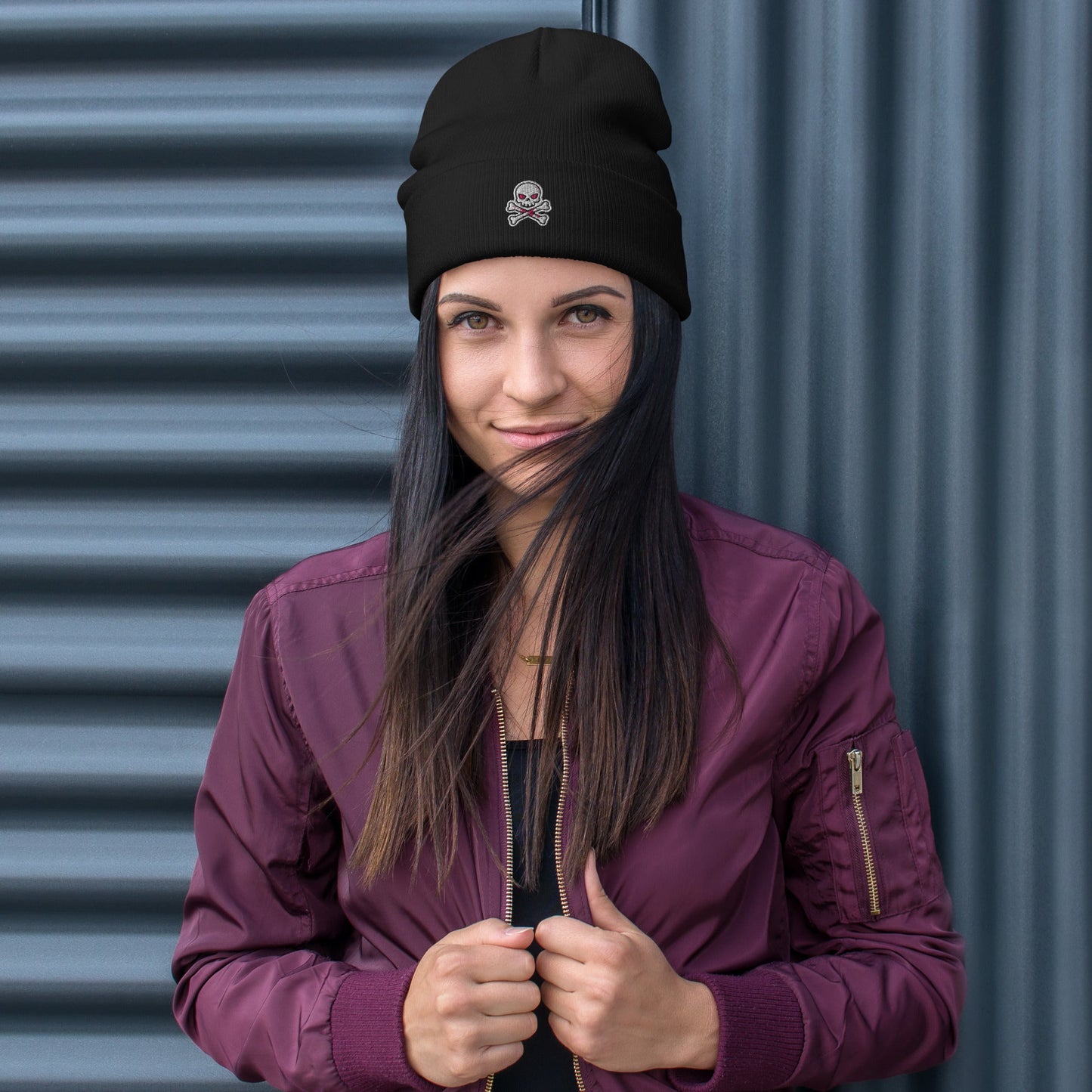 Jinx Skull Embroidered Beanie - Arcane Secret Shop